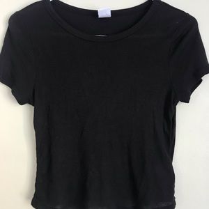 PacSun me to we black ribbed tee
